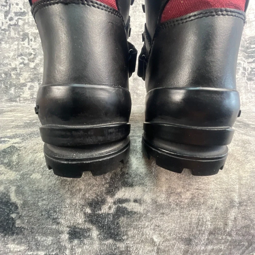 Vtg Merrell Mens 10.5 Millennium M2 Country Ski Boots 90s Black Leather Italy